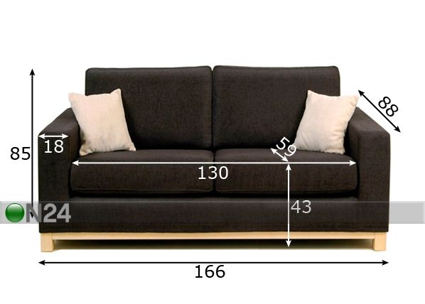 2-местный диван Chicago размеры