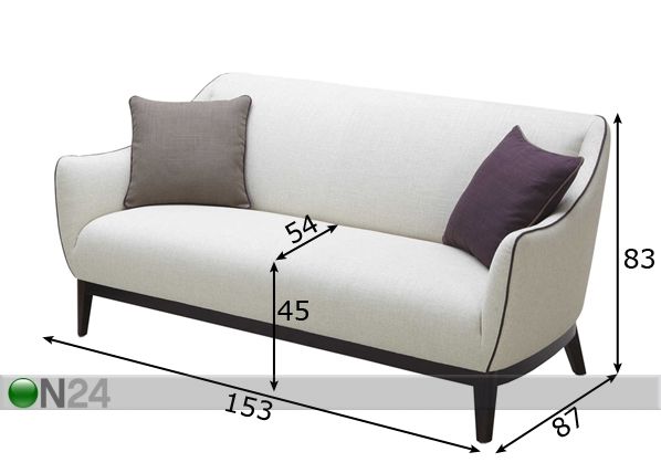 2-местный диван Elisabeth размеры