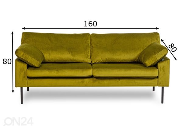 2-местный диван Fiona X размеры