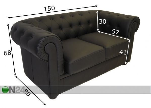 2-местный диван Hester размеры