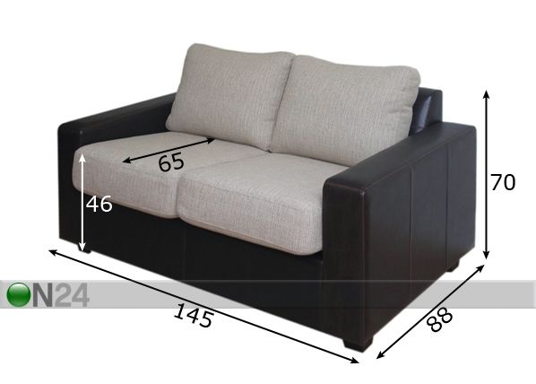 2-местный диван Liisa размеры