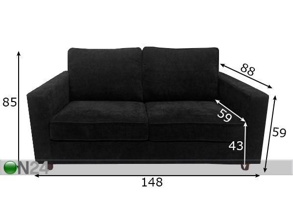 2-местный диван Linea размеры