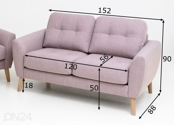 2-местный диван Marta размеры