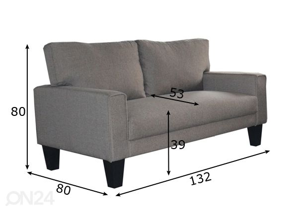 2-местный диван Mia размеры