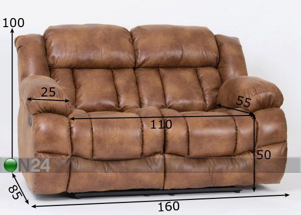 2-местный диван Recliner размеры