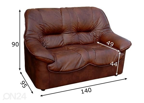 2-хместный диван Boston размеры