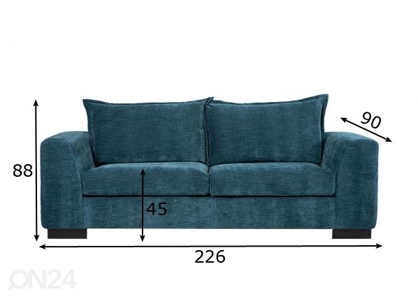 3-местный диван размеры