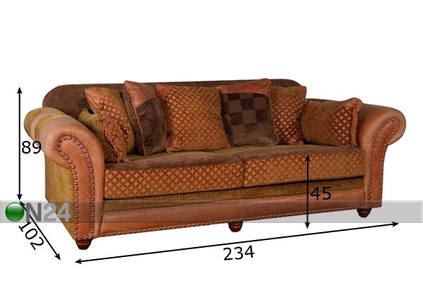 3-местный диван Boe размеры