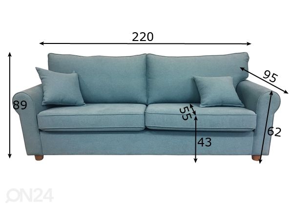 3-местный диван Florence размеры