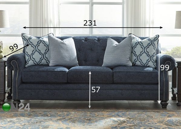 3-местный диван LaVernia Linen размеры