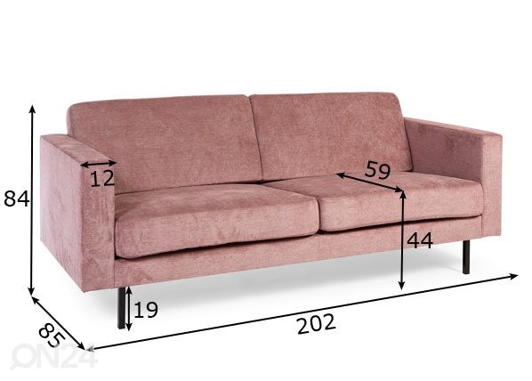3-местный диван Linea размеры