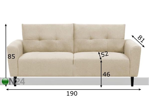 3-местный диван Lorena размеры