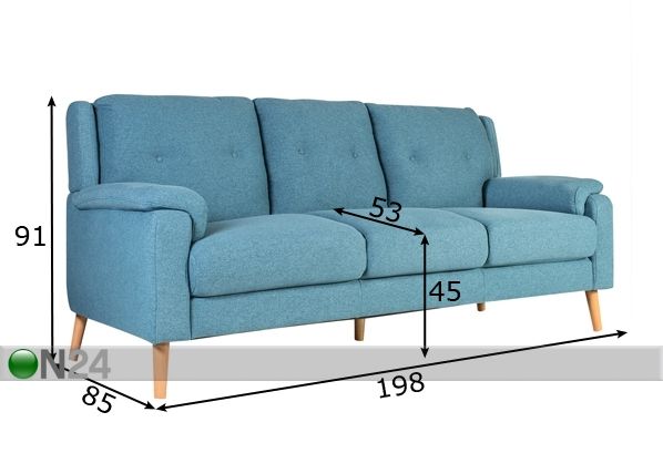3-местный диван Luisa размеры