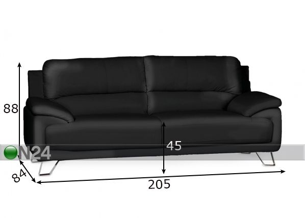 3-местный диван Milano размеры