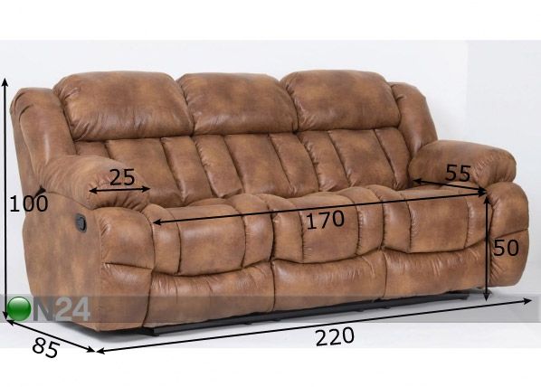 3-местный диван Recliner размеры