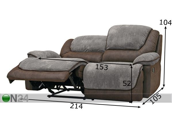 3-местный диван Relax5, каштаново-коричневый/серый размеры
