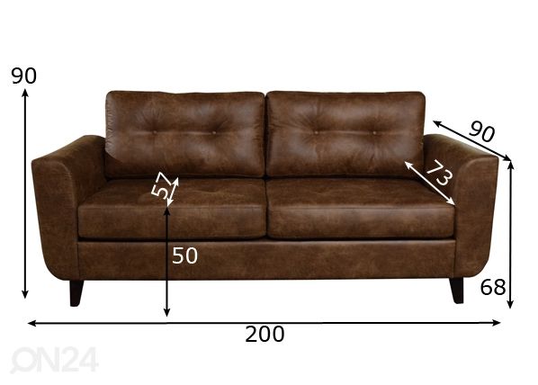 3-местный диван Retro размеры