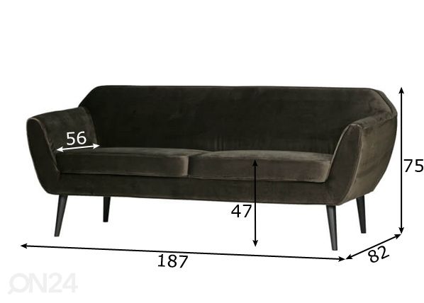 3-местный диван Rocco размеры