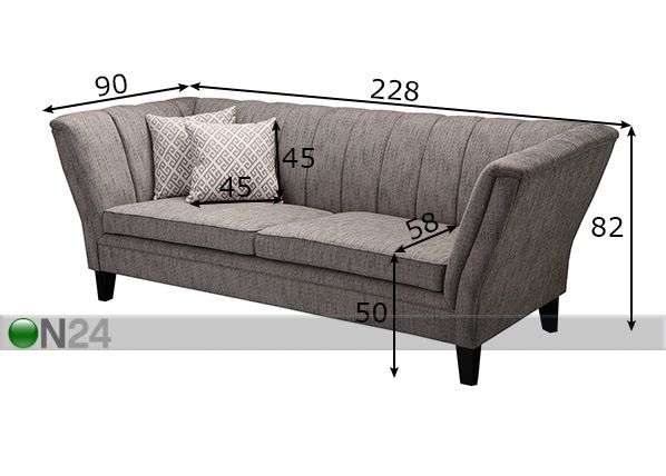 3-местный диван Sofa размеры