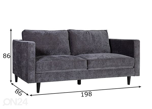 3-местный диван Spencer размеры
