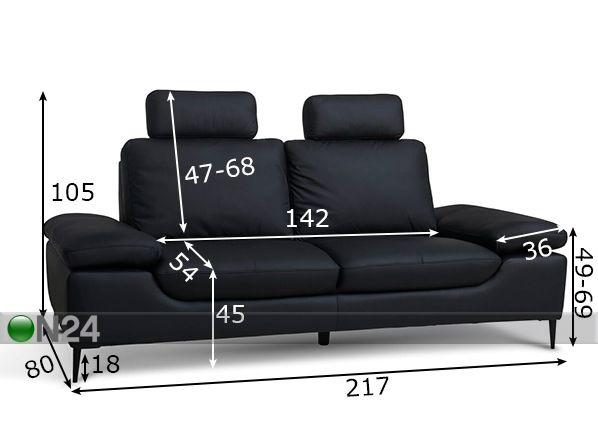 3-местный диван Viktor размеры