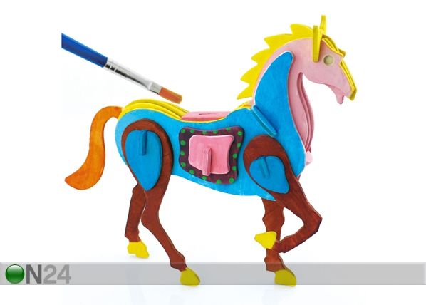 3D пазл Цветная лошадка