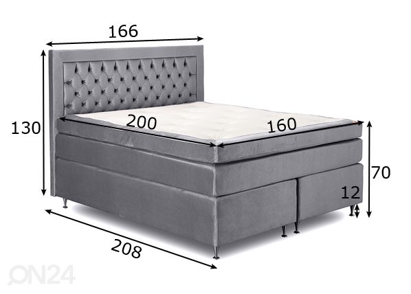 Comfort кровать Hypnos Hemera 160x200 cm размеры