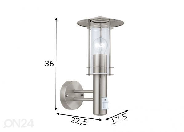 Eglo уличный светильник с датчиком движения Lisio размеры