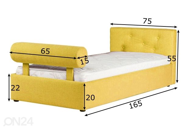 Funnest детская кровать Nest 70x155 cm + 1 рулонная подушка размеры