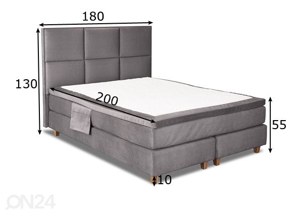 Hypnos континентальная кровать Luna 180x200 cm размеры