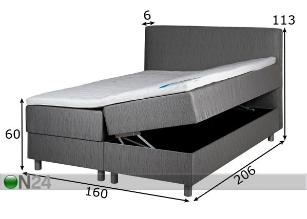 Hypnos кровать с двумя ящиками 160x200 cm размеры