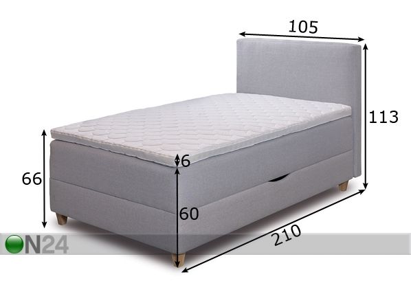 Hypnos кровать Pandora с ящиком 105x200 cm размеры
