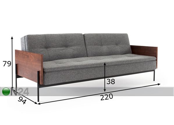 Innovation диван-кровать Dublexo Lauge размеры