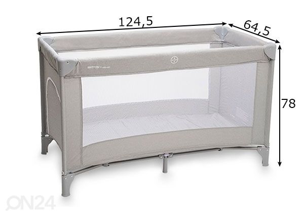 Kровать-манеж Britton Compact, кварцевый серый размеры