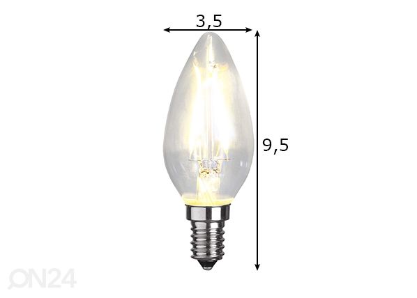 LED лампочка E14 1,5 Вт размеры