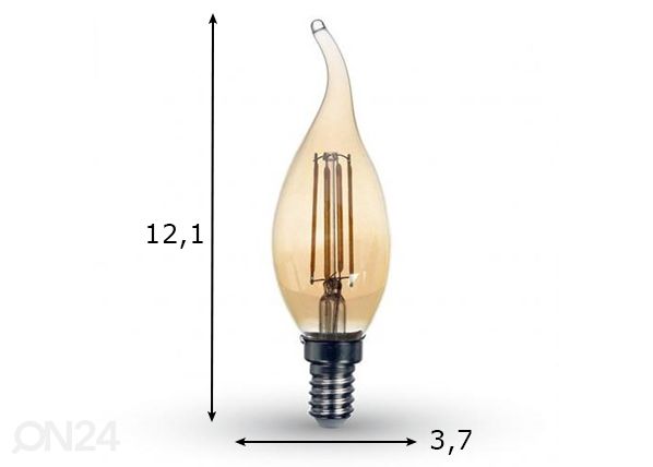 LED лампочка E14, 4 Вт размеры