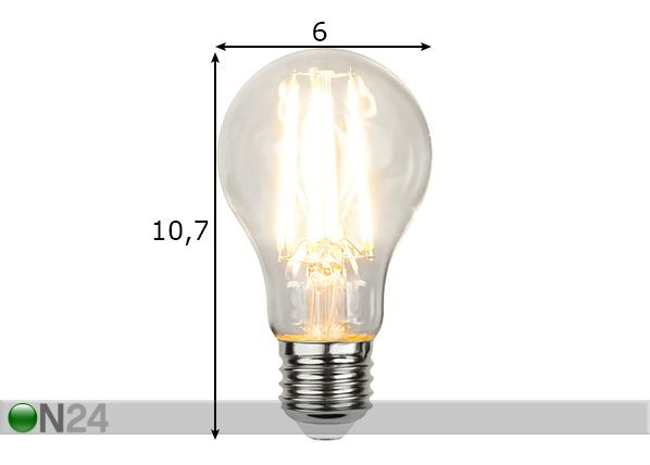 LED лампочка E27 7,5 Вт размеры