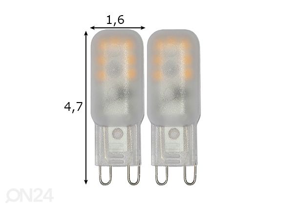 LED лампочка G9 1,8 W 2 шт размеры