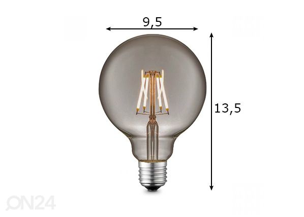 LED лампочка Globe, E27, 6W размеры