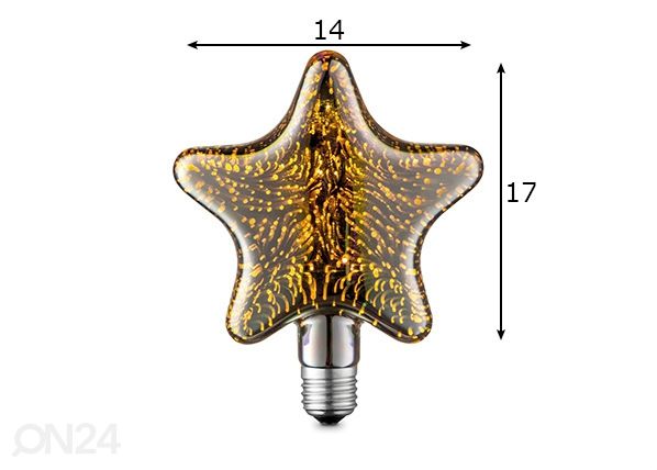 LED лампочка Star, E27, 4W размеры