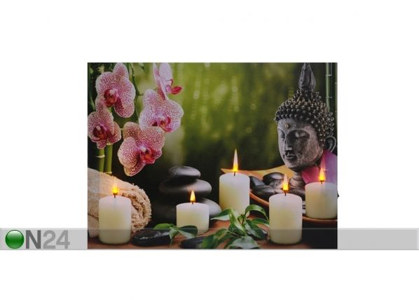 LED настенная картина Buddha with Candles & Orchids 50x70 см