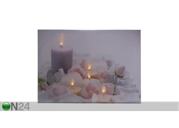 LED настенная картина Candles & Rose Blossom 50x70 см