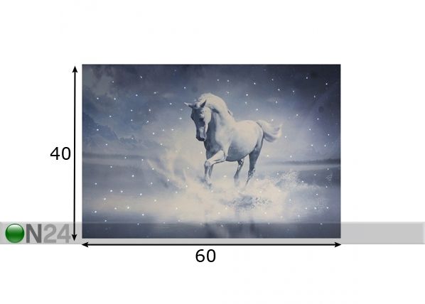 LED настенная картина Canvas Horse 60x40 см размеры