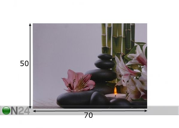 LED настенная картина Flowers & Pebbles 50x70 см размеры