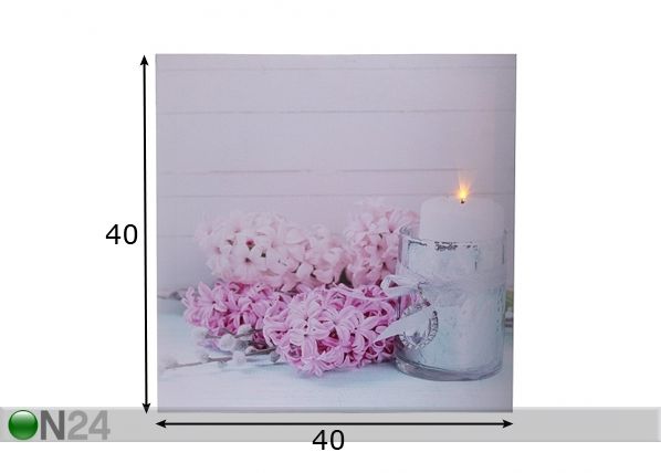 LED настенная картина Hyacinths 40x40 см размеры