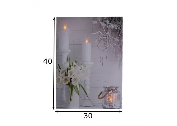 LED настенная картина Tulip Bouquet 30x40 см размеры