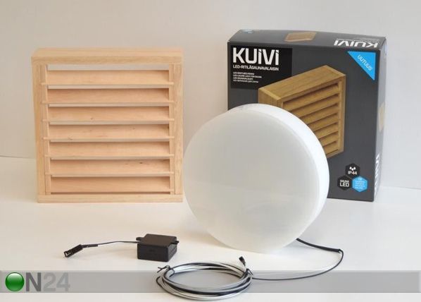 LED светильник в баню с деревянной решёткой Kuivi