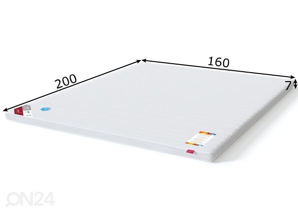 Sleepwell наматрасник TOP Latex Lux 160x200 cm размеры