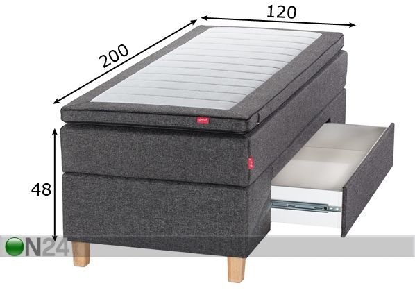 Sleepwell Black континентальная кровать с ящиком 120x200 cm размеры