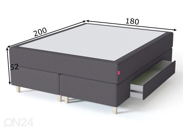 Sleepwell Black континентальная кровать с ящиком 180x200 cm размеры